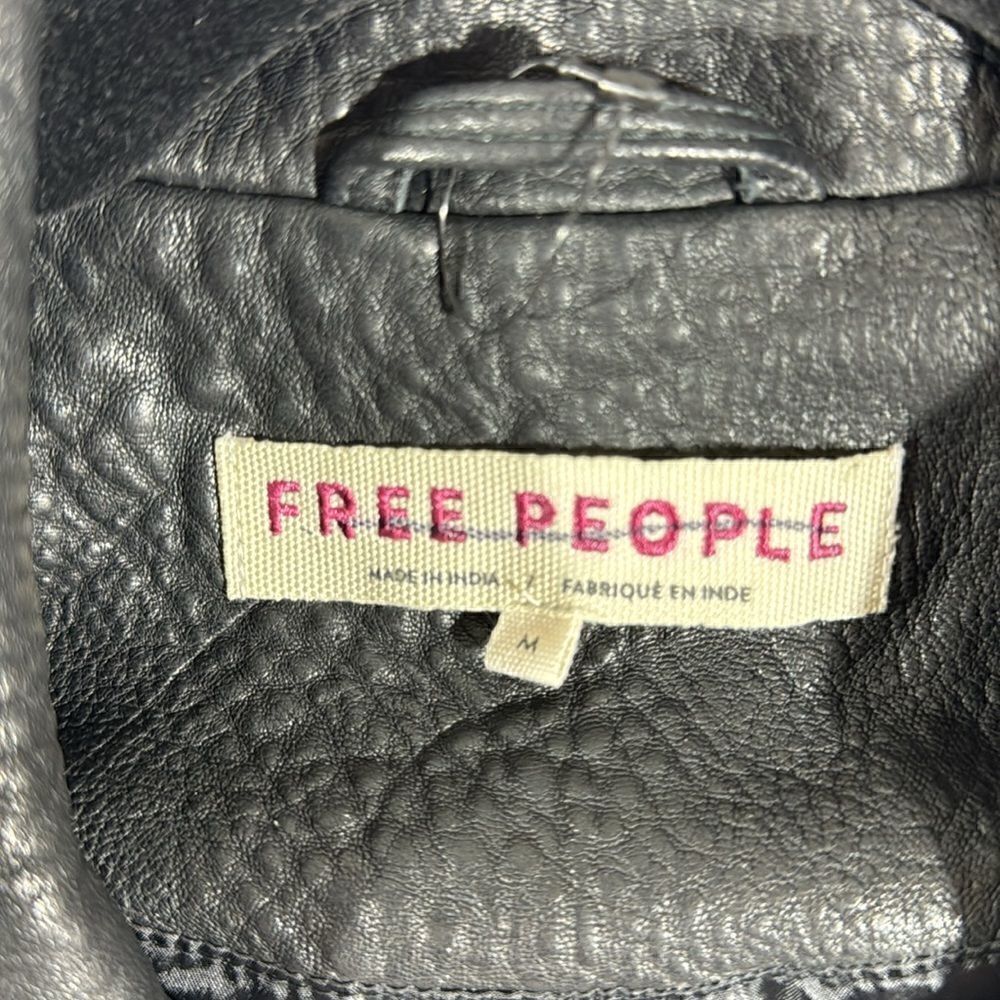 FREE PEOPLE MARI MOTO LEATHER JACKET NEW MEDIUM - Picture 14 of 16